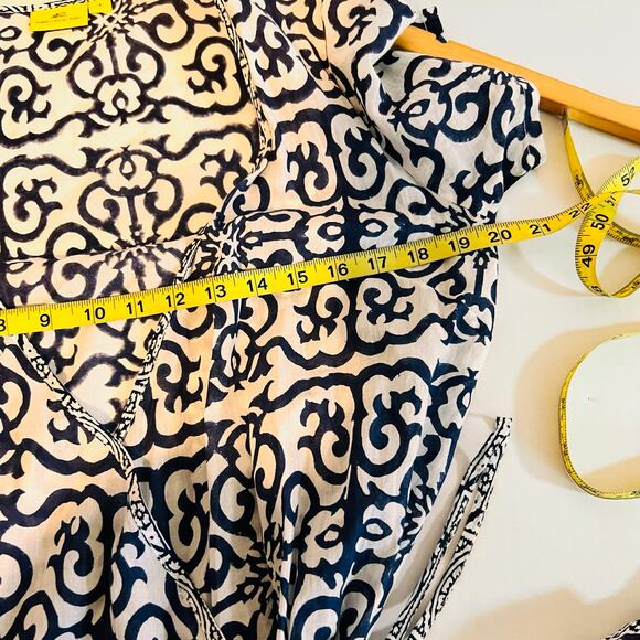 Roberta Roller Rabblt Printed Short Sleeve Wrap Dress Size S Small Blue - Picture 6 of 8